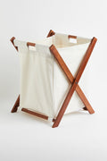 Panier à linge pliable en bois & toile écrue
